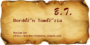Bordán Tomázia névjegykártya